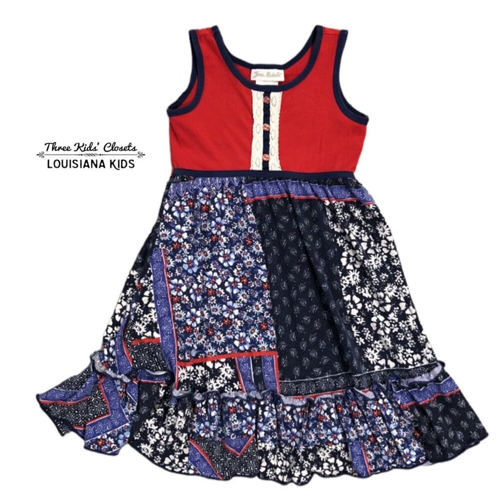 Jona Michelle Sz 5 Mixed Print Tank Dress